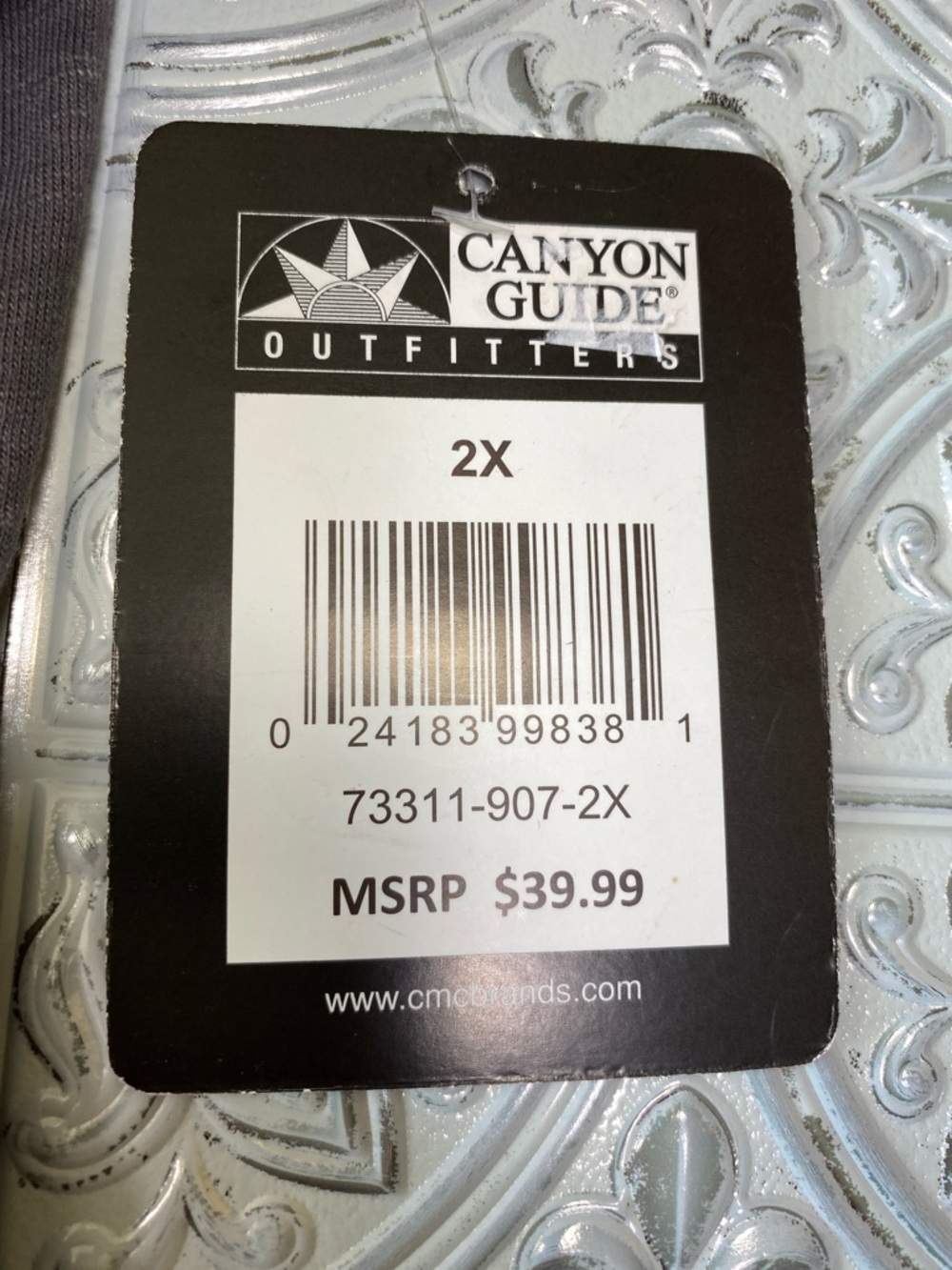 Canyon Guide Outfitters Western Polo Mens 2X Gray Pearl Snap Short Sleeve NWT - Picture 4 of 6